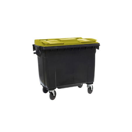 Conteneur 4 Roues Pivotantes 660L avec Couvercle Coloris - WCO-6601-080 - Linum