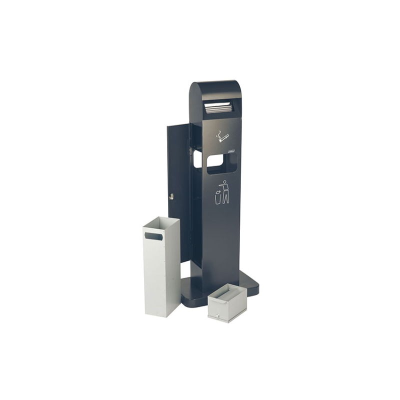 Combin&eacute; Poubelle/Cendrier Sur Pied Totem 2L + Poubelle 8L - ATF-4102-022 - Linum