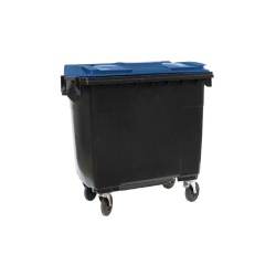 Conteneur &agrave; d&eacute;chets 4 roues pivotantes 770L avec couvercle coloris - WCO-7701-060 - Linum