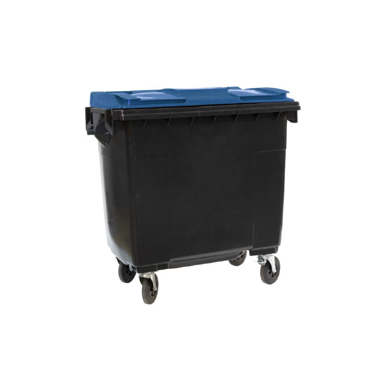 Conteneur &agrave; d&eacute;chets 4 roues pivotantes 770L avec couvercle coloris - WCO-7701-060 - Linum