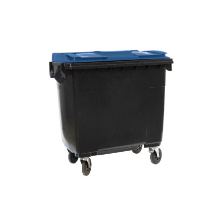Conteneur &agrave; d&eacute;chets 4 roues pivotantes 770L avec couvercle coloris - WCO-7701-060 - Linum