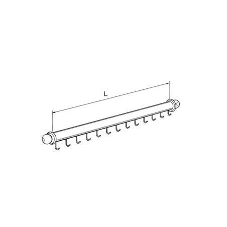 Penderie pour chambres froides Barre &agrave; Viande Droite avec Crochets - CHB-3091-852 - Linum