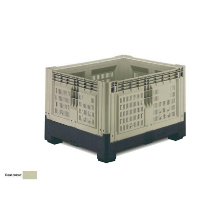 Caisse-palette repliable ajour&eacute;e 720L avec 2 semelles - SMP-1802-093 - Linum