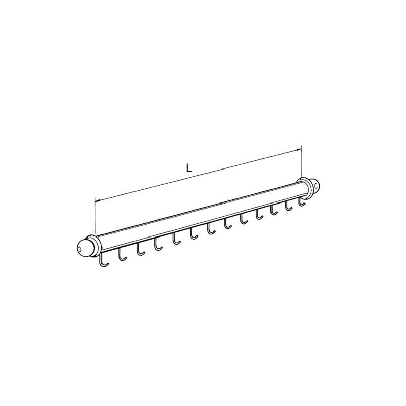 Penderie pour chambres froides Barre &agrave; viande droite avec crochets - CHB-3092-852 - Linum