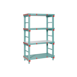 Rayonnage en plastique 4 niveaux robuste - RAC-1005-040 - Linum