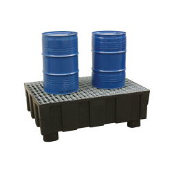 Bac de r&eacute;tention HD 250L sur 4 pieds avec caillebotis galvanis&eacute; - REC-1011-020 - Linum