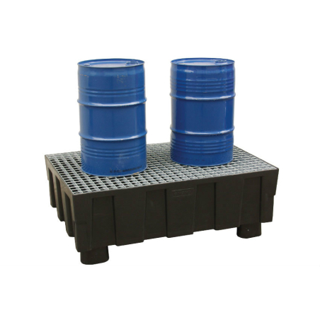 Bac de r&eacute;tention HD 250L sur 4 pieds avec caillebotis galvanis&eacute; - REC-1011-020 - Linum