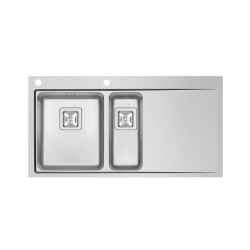 &Eacute;vier Maronia &agrave; 2 Cuves Inox Bross&eacute; - RDX-0110-000 - Linum