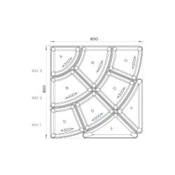 Syst&egrave;me Carrousel P&eacute;tale 9 Plateaux 50mm - LPK-1509-021 - Linum