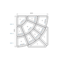 Syst&egrave;me carrousel et p&eacute;tale 11 plateaux 50mm - LPK-1511-021 - Linum