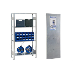 Kit de rayonnage acier zingu&eacute; &agrave; 4 niveaux - LRG-4612-000 - Linum