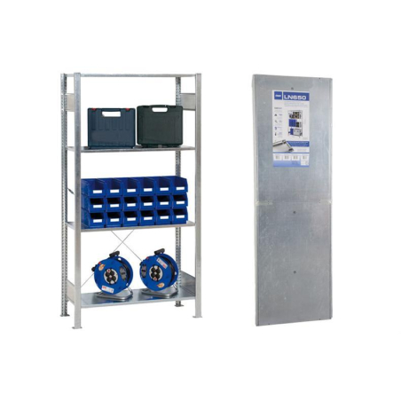 Kit de rayonnage acier zingu&eacute; &agrave; 4 niveaux - LRG-4612-000 - Linum