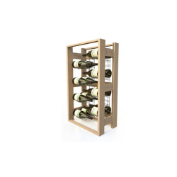 Casier &agrave; Vin en Bois + Niveaux Chrom&eacute;s - VSR-4220-845 - Linum