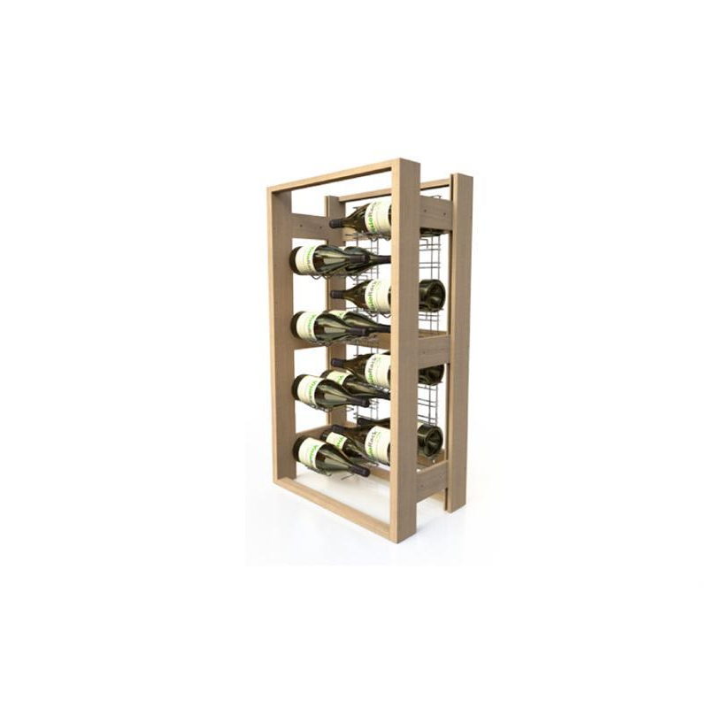 Casier &agrave; Vin en Bois + Niveaux Chrom&eacute;s - VSR-4220-845 - Linum