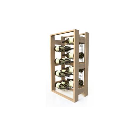 Casier &agrave; Vin en Bois + Niveaux Chrom&eacute;s - VSR-4220-845 - Linum
