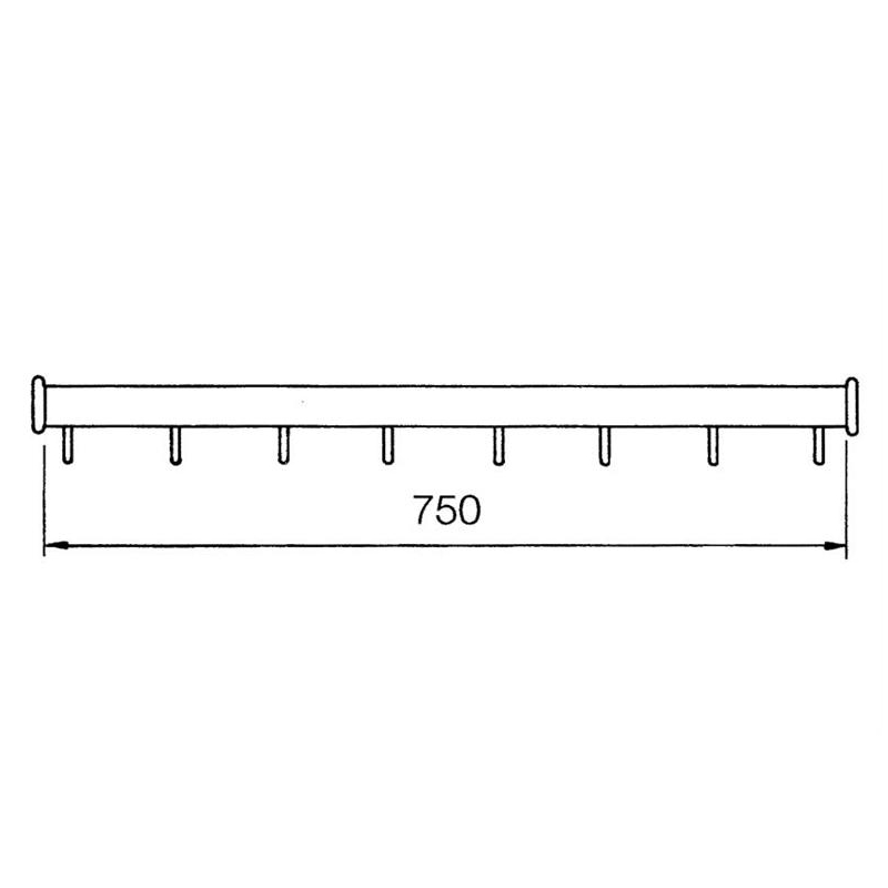 Penderie pour chambres froides Barre &agrave; viande droit 750 mm Anodis&eacute; Noir - CHB-3052-864 - Linum