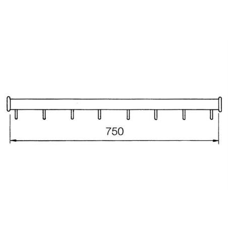 Penderie pour chambres froides Barre &agrave; viande droit 750 mm Anodis&eacute; Noir - CHB-3052-864 - Linum