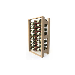 Casier &agrave; Vin en Bois + Niveaux Chrom&eacute;s - VSR-4203-845 - Linum