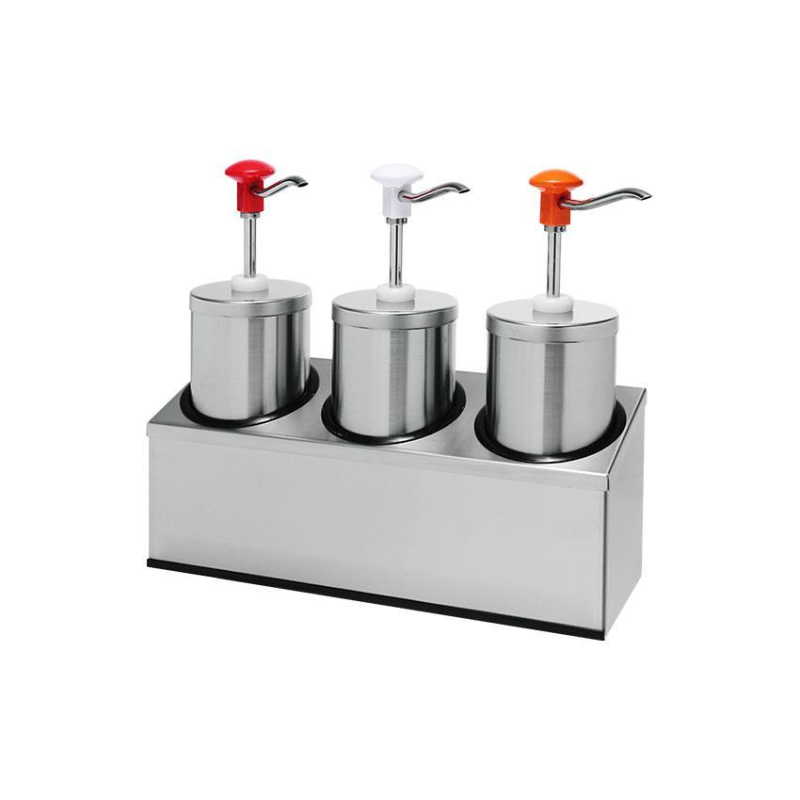 Distributeur de sauce en inox avec syst&egrave;me de pompe - KSD-1130-000 - Linum