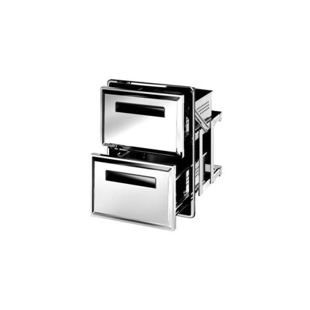 Tiroir Double S&eacute;rie A1 avec fa&ccedil;ade et int&eacute;rieur en inox - RAM-1300-000 - Linum