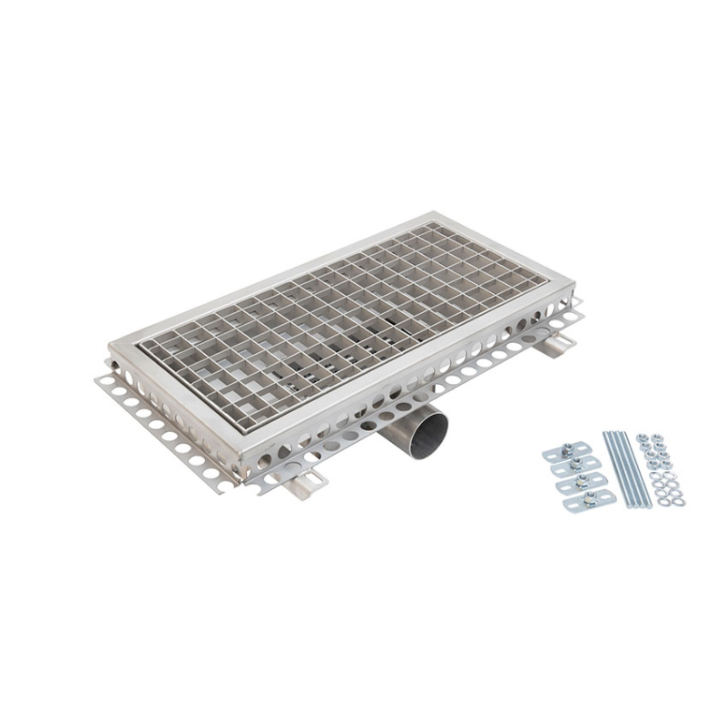 Caniveau de Drainage Inox avec Sortie Centrale &Oslash;75mm Horizontal - FMG-1063-000 - Linum