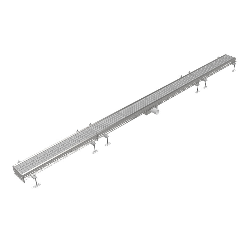 Caniveau de drainage inox &agrave; sortie centrale - FMG-0004-000 - Linum