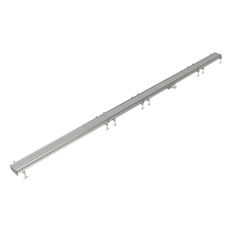 Caniveau de drainage en inox avec sortie centrale &Oslash;75mm horizontal - FMG-0006-000 - Linum