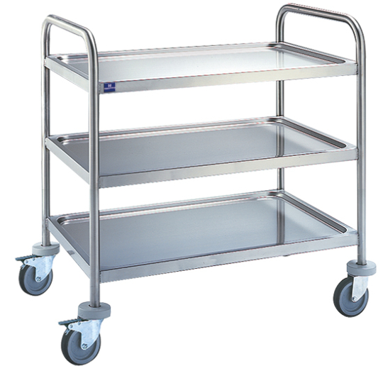 Chariot De Service Inox Royal Catering 3 Plateaux – Capacité 60 Kg, Roues Silencieuses, Anti-vibration - 7