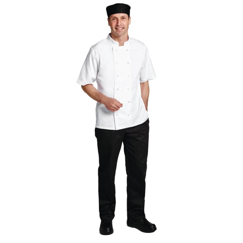 Whites Boston koksbuis korte mouw wit M