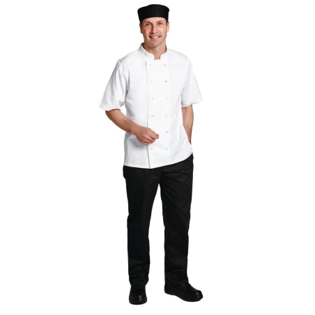 Whites Boston koksbuis korte mouw wit M