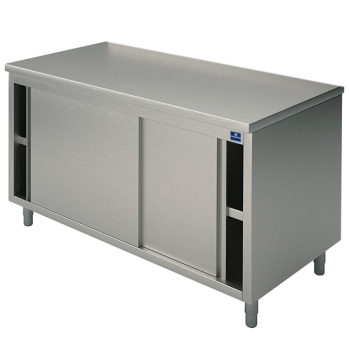Table armoire basse neutre avec portes coulissantes - HCA0042 - Virtus