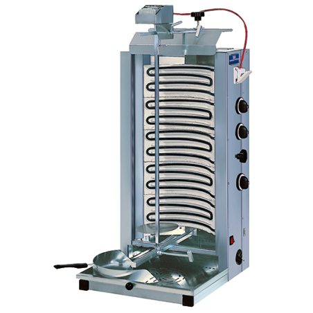 Vertes Rotissoire Verticale Électrique Kebab 4800W Inox - 2 Zones Céramique Indépendantes 50-300°C - Gyros Shawarma Professionnel Avec Tiroir Graisse