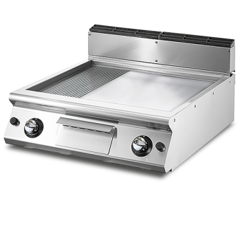Bakplaat Gas Professional 1/3 Gegroefd 2/3 Glad - VS7080FTRGVT - Virtus
