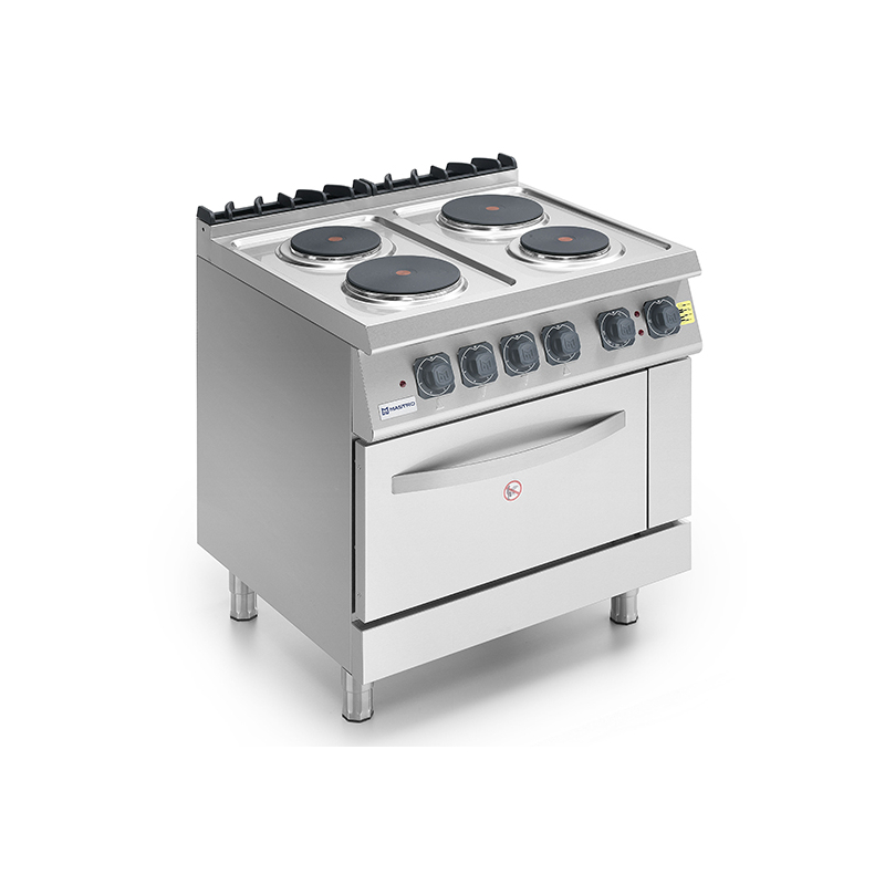 Cuisinière Électrique Boman 4 Plaques + Four 48L - 50cm De Large - Classe A - Blanc