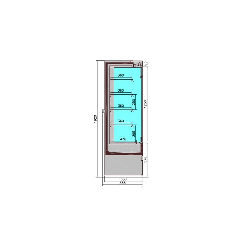 Wandkoelvitrine positief 1m5 - Combisteel - 7350.0040