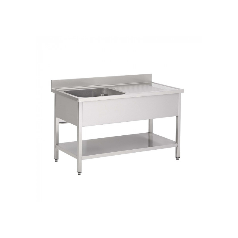 Spoeltafel met 1 spoelbak links met onderlegbord 1200 mm - GD127BL1