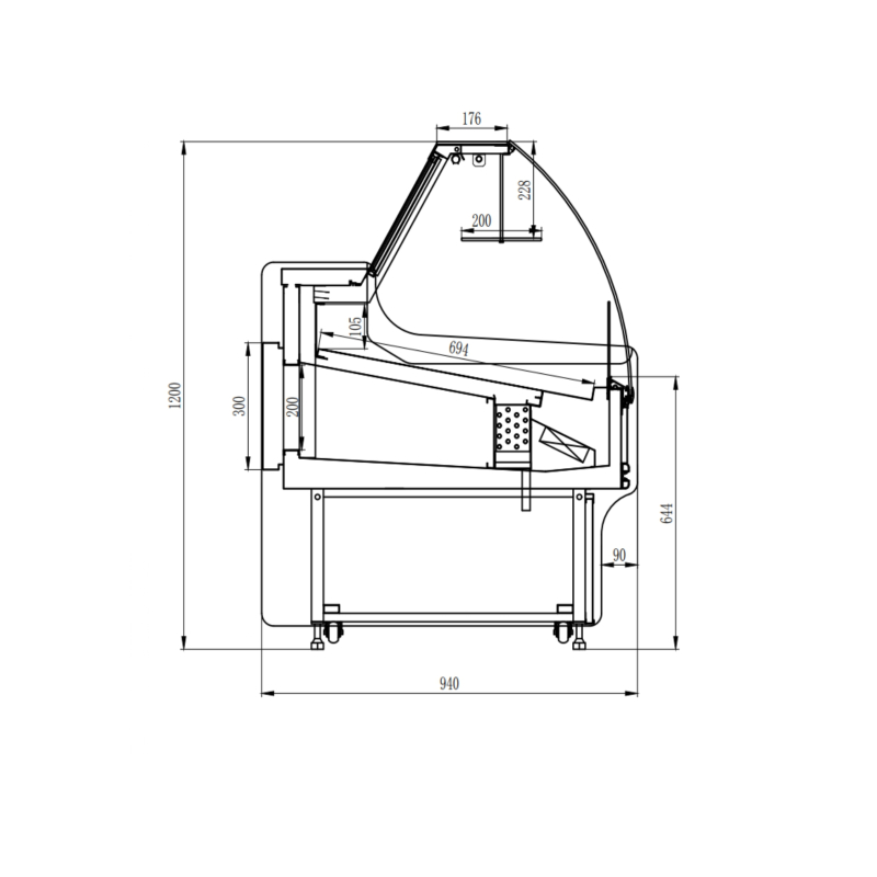 Koelvitrine Koeltoonbank 1580x940x1200