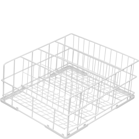 Panier avec fond inclin&eacute; 4 rang&eacute;es pour verres &agrave; pieds max &Oslash; 90mm, dim. 400x400mm - SMEG - WB40G02