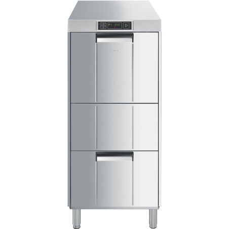 Lave-vaisselle &agrave; chargement frontal r&eacute;hauss&eacute;
 Dimensions panier 500x500 mm - SMEG - SPF515S