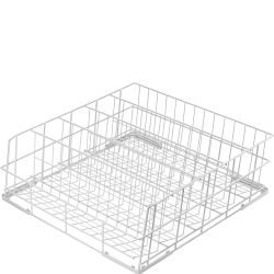 Panier avec fond inclin&eacute; 4 rang&eacute;es pour verres &agrave; pieds max &Oslash; 90mm, dim. 500x500mm - SMEG - WB50G02
