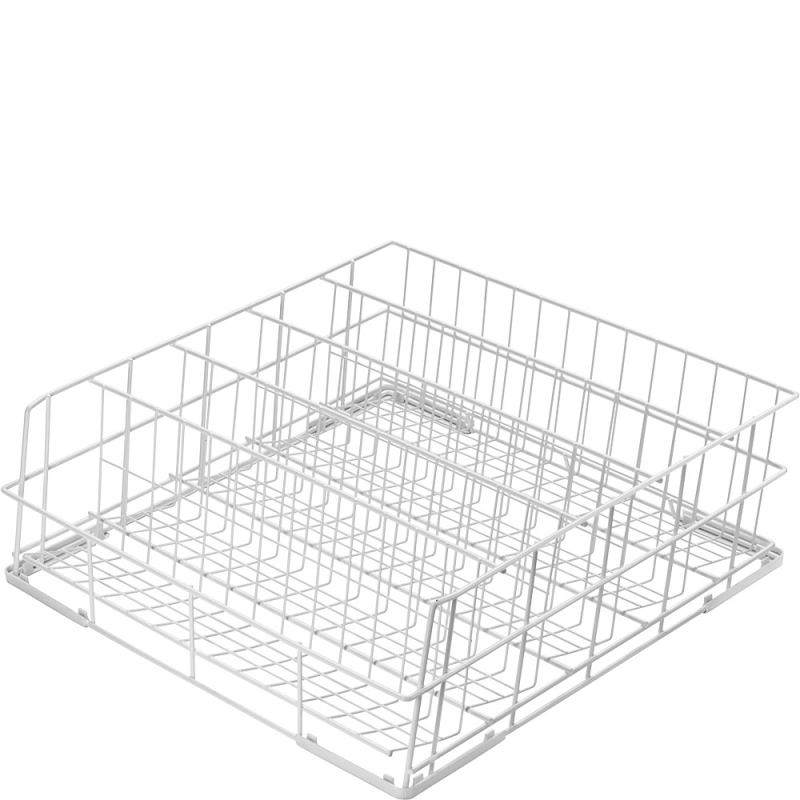 Panier avec fond inclin&eacute; 4 rang&eacute;es pour verres &agrave; pieds max &Oslash; 90mm, dim. 500x500mm - SMEG - WB50G02