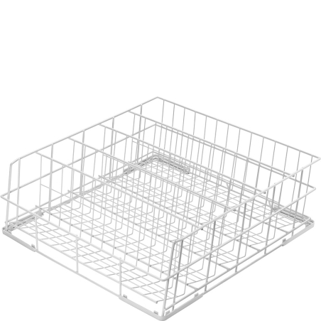 Panier avec fond inclin&eacute; 4 rang&eacute;es pour verres &agrave; pieds max &Oslash; 90mm, dim. 500x500mm - SMEG - WB50G02