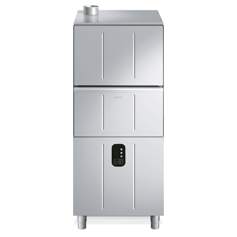 Lave-batterie, Topline, 570x570, pompe de vidange, adoucisseur int&eacute;gr&eacute;, 2 doseurs int&eacute;gr&eacute;s, Dimensions
 685x750x1725 mm - SMEG 