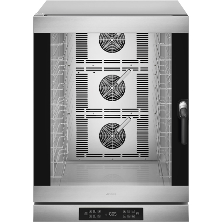 Four &agrave; chaleur tournante inox 90CM, 10 PLATEAUX 600X400, 3 VENTILATEURS, C&Ocirc;T&Eacute;
  PORTE OUVRANTE
 HUMIDIFICATEUR DOUBLE VITESSE 