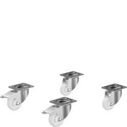 4 roulettes pour armoires r&eacute;frig&eacute;r&eacute;es de 700 litres - SMEG - KCAST4