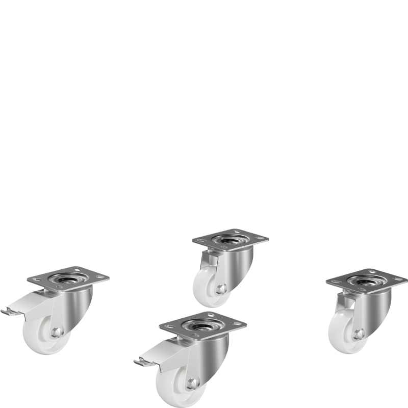 4 roulettes pour armoires r&eacute;frig&eacute;r&eacute;es de 700 litres - SMEG - KCAST4