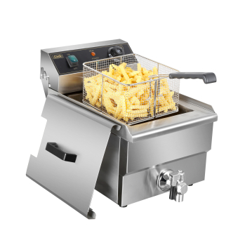 Friteuse à Gaz Professionnelle 6L/12L Inox - Pour Restaurant Ou Food Truck