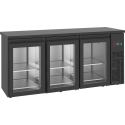 Arri&egrave;re de bar traversant noir - 3 portes - 48674 - Tefcold