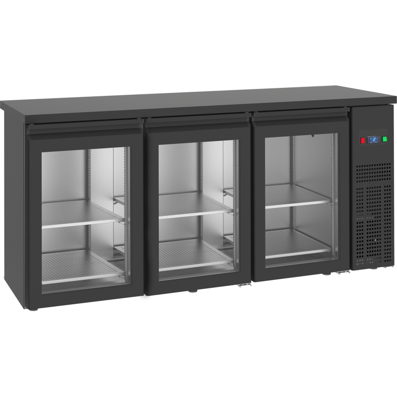 Arri&egrave;re de bar traversant noir - 3 portes - 48674 - Tefcold
