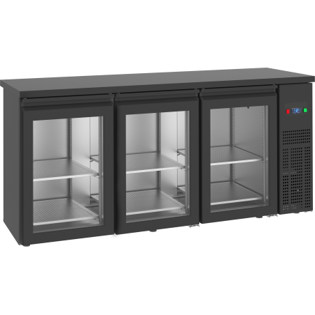 Arri&egrave;re de bar traversant noir - 3 portes - 48674 - Tefcold